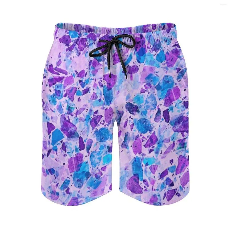 Shorts Masculino Praia Anime Causal Ultra Violet Terrazzo Respirável Secagem Rápida Novidade Correr Ajustável Cordão Solto