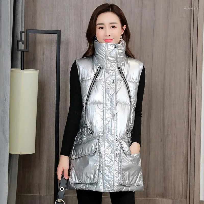 Trenchcoats voor dames, Koreaanse versie van grote maten, met katoen gewatteerd vest voor dames, losse jas en dik verdikt