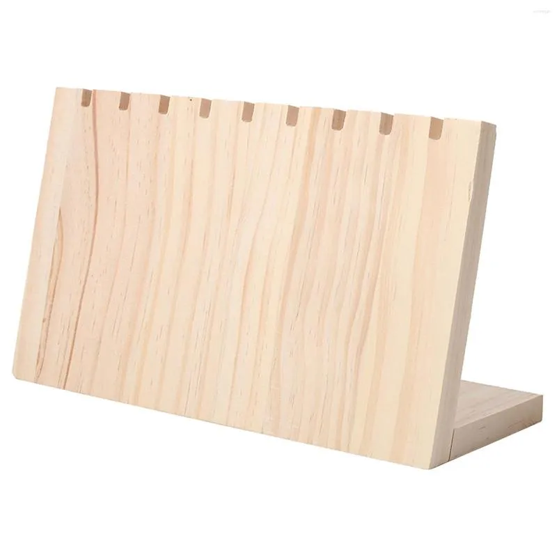 Sieradenzakjes L-vormige kettingstandaard Houten bungelende schuine vitrine Organizer Display voor ketting Sieraden Teller Verkoop Tafelblad