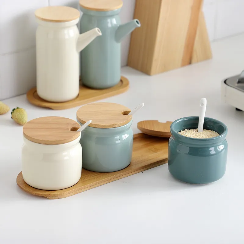 Relaxdays Contenitori per Spezie in Set da 3, Barattoli in Plastica con