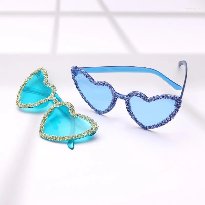 Sunglasses Mosengkw 2023 Bling Fashion Rhinestone Women Rimless Design Diamond Heart Eyeglasses