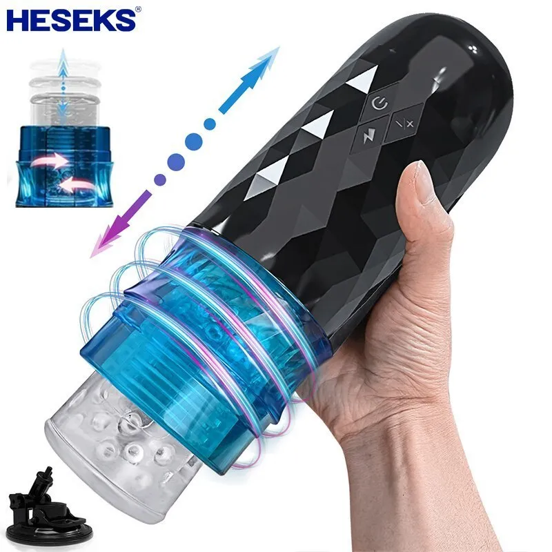 Masturbators Heseks automatic stimulation rotating male masturbation cup real texture male stroke toy penis stimulator male Sex toy 230711