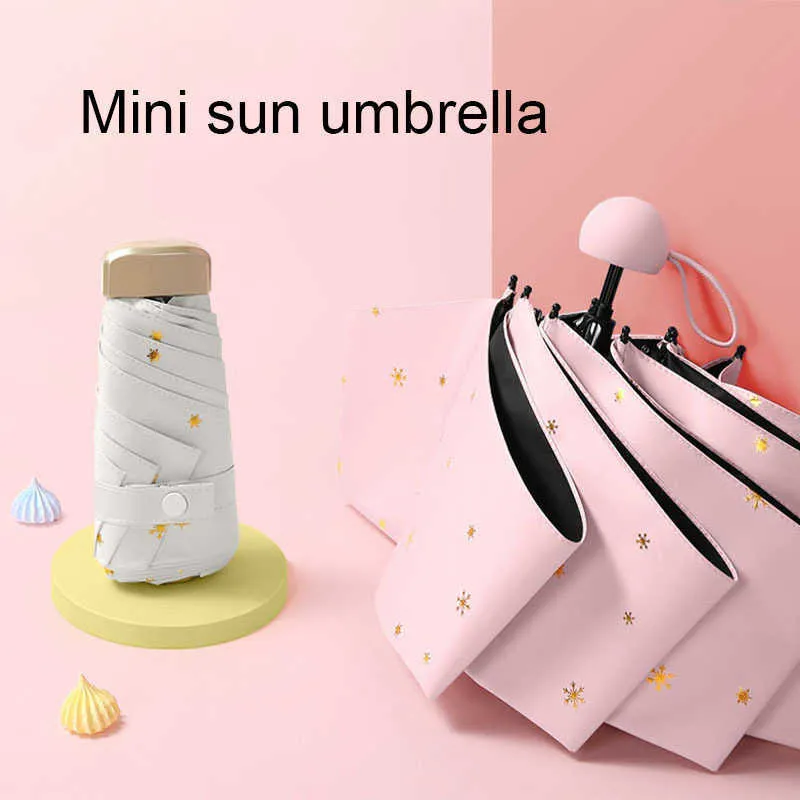 Ombrelli Mini Ombrello a capsula Soleggiato e piovoso Dualuse Antipioggia Protezione solare Ombrellone portatile da viaggio all'aperto