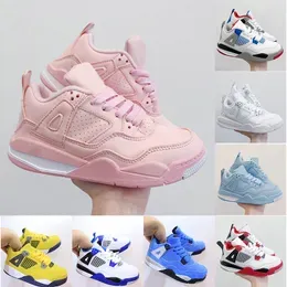 Outdoor Kids 4 Basketball Shoes Jumpman 4s Toddlers Youth Infants Boys Girls Sneakers Sail Pink What The Fire Red University Blue Motorsports Children Trainers 25-35