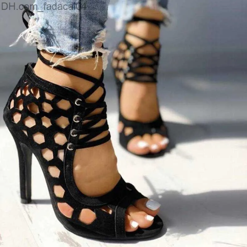 Womens Peep Toe Hollow High Heel Peep Toe Sandals Cut Out Fashionable And Sexy For Summer Parties Plus Size Available Z230711 From Fadacai04 12.41 DHgate.Com