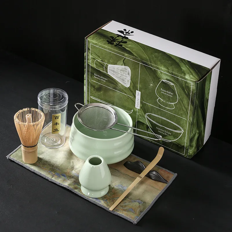 Kit Cérémonie Du Thé Matcha Japonais - Service 5 Pièces En Céramique - Set Traditionnel