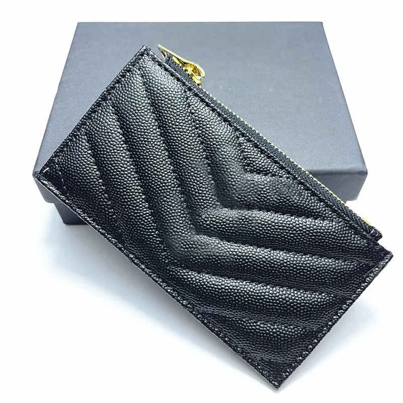 Classic Designer mens womens card holder caviar wallet 6 cards slots key pouch Luxury cardholder envelope Wallets with box passport holders real leather coin purse