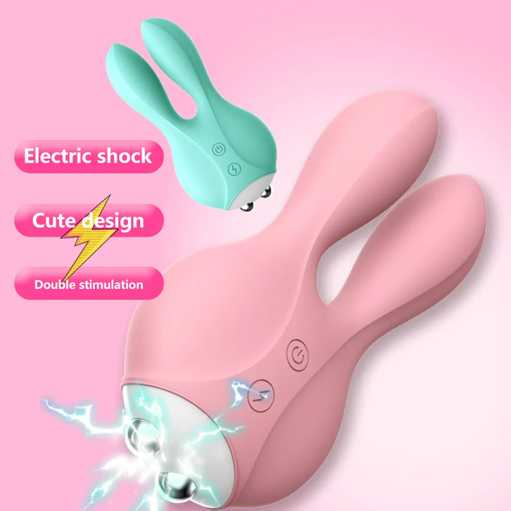 Ägg/kulor Elektrisk stöt kanin vibrator ägg vagina G-punkt bröststimulator kvinnlig massager vuxen sexleksak 230710