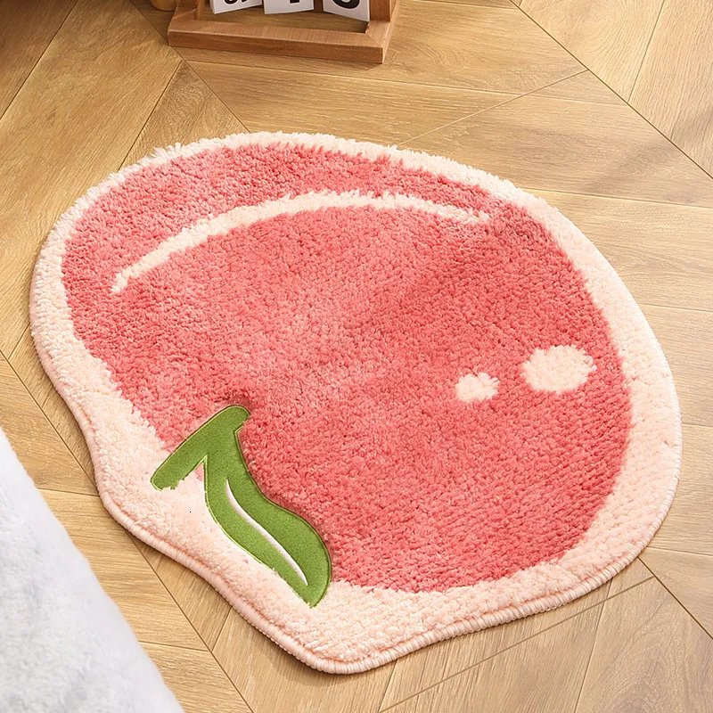 Tapijt Leuke Verschillende Fruit Vorm Badkamer Mat 9 Kleuren Anti Slip Vloer Voor Nachtkastje Deuropening Wc Zachte Comfortabele Badkleed 230711