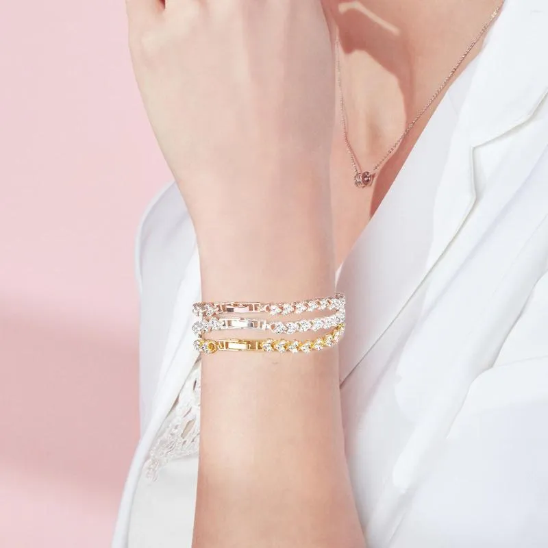 Braccialetto di cristallo romano di lusso per le donne Bracciali con catena a cuore di moda Bracciale con strass Accessori per gioielli da sposa da sposa Regali