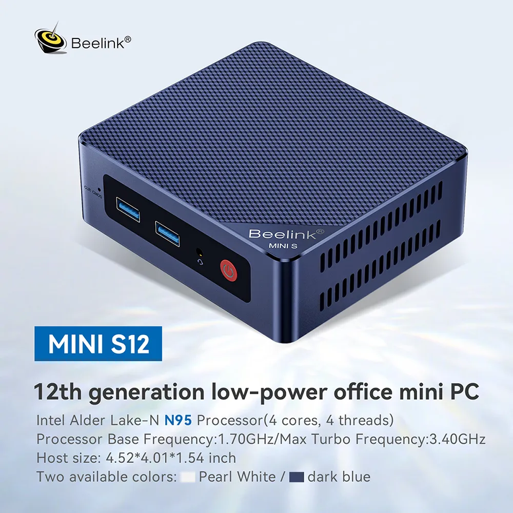 Beelink Mini S Windows 11 Celeron N5095 Mini PC DDR4 8GB 128GB 16GB 256GB  SSD Desktop Gaming Computer VS U59 GK MINI J4125