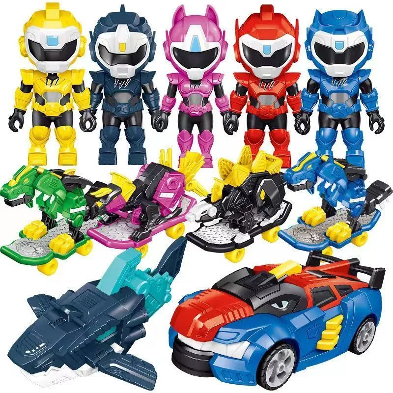 Action Toy Figure Mini Force Transformation Mecha Robot MiniForce X Agenti di deformazione Super Dinosaur Scooter Giocattoli per bambini Regali 230710