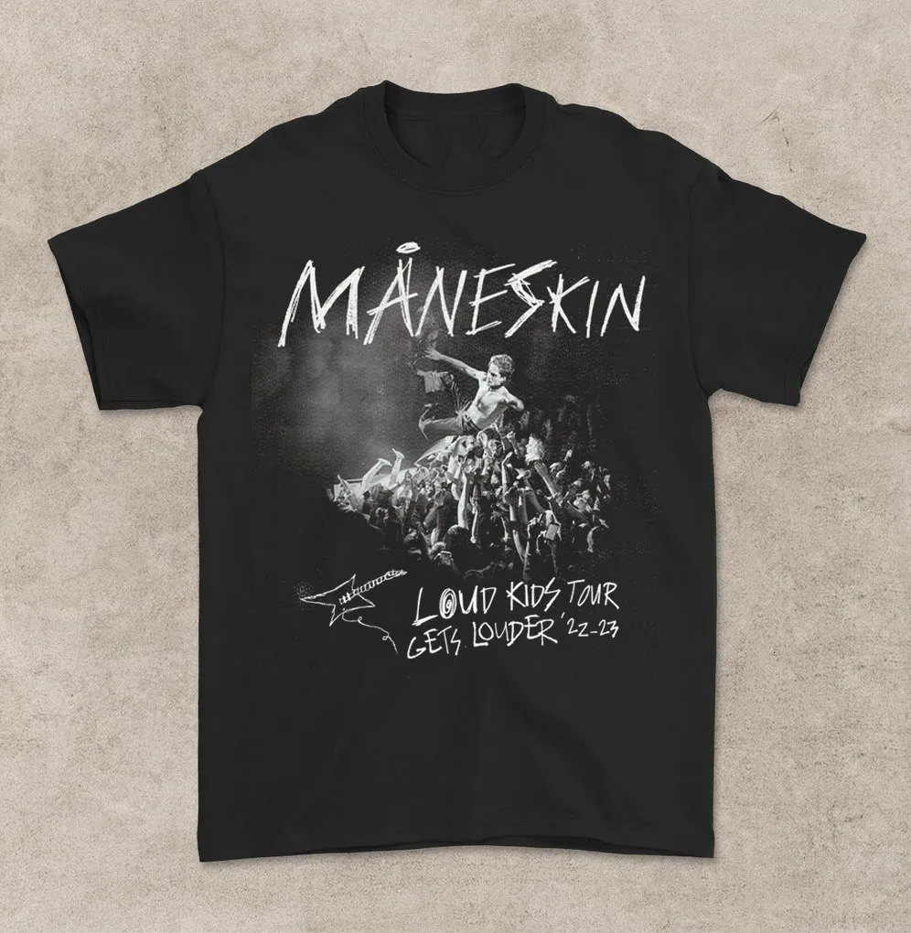 Mens TShirts MANESKIN LOUD KIDS ON TOUR 23 ONeck Cotton T Shirt Men