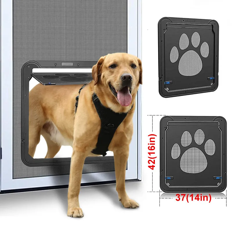 Lockable Pet Door: Magnetic Cat Flap for Screen Doors, Secure