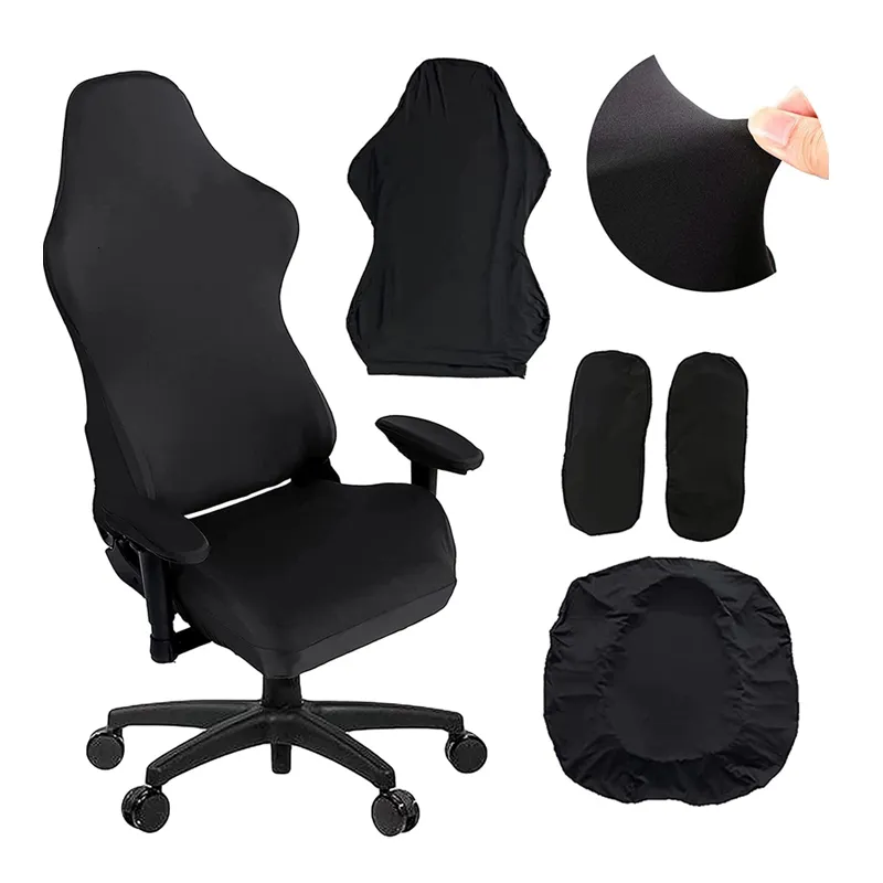 Fundas para sillas 4 Uds Gaming con reposabrazos Spandex Splicover funda de asiento de oficina para ordenador sillón Protector Cadeira Gamer 230711