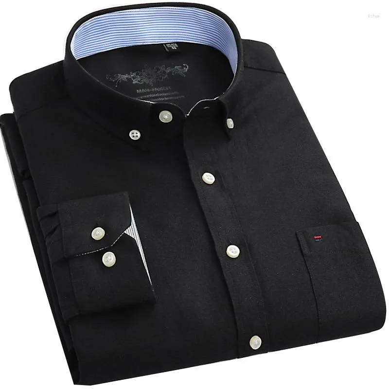 Camicie casual da uomo Camicia Oxford a maniche lunghe in cotone Abito da lavoro formale Abiti coreani con colletto blu bianco