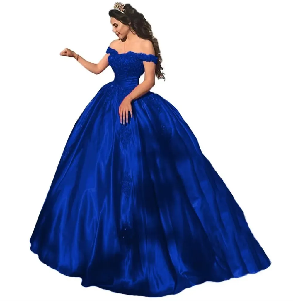 Robes De Quinceanera Princesse Chérie Appliques Robe De Bal Avec Satin À Lacets Plus La Taille Douce 16 Débutante Fête D'anniversaire Robes De 15 Anos 146