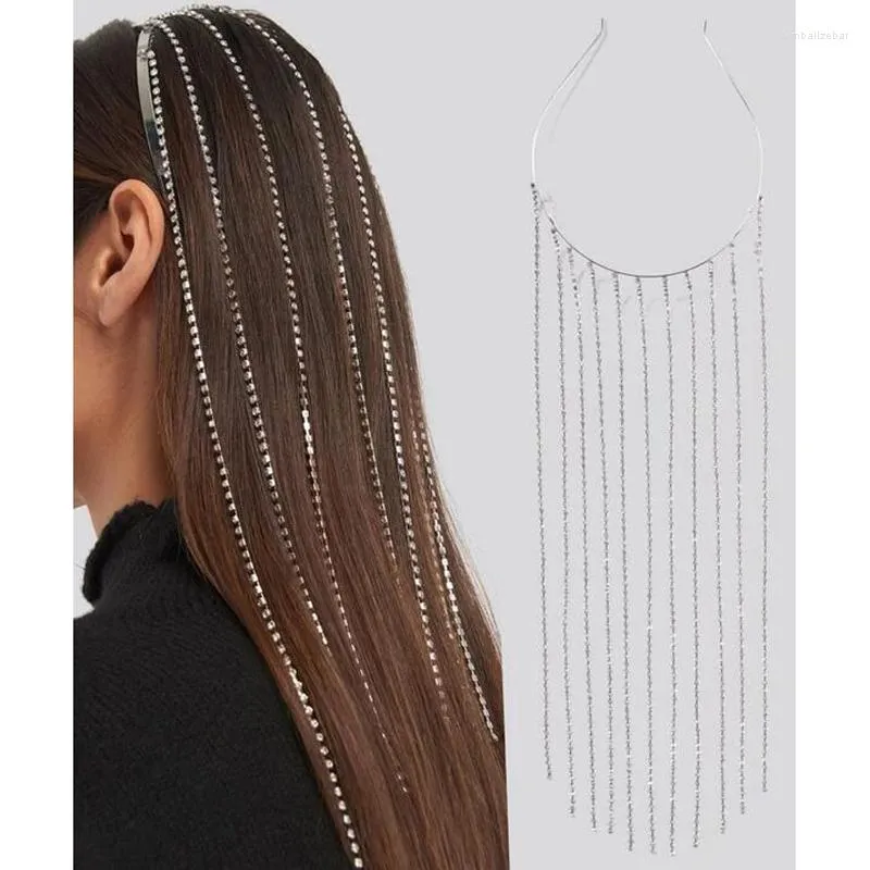 Haar Clips Strass Hoofdband Vrouwen Meisjes Hoofddeksels Hoofd Kettingen Punk Klassieke Mode Fringe Accessoires Pruik Verlengketting AM2141