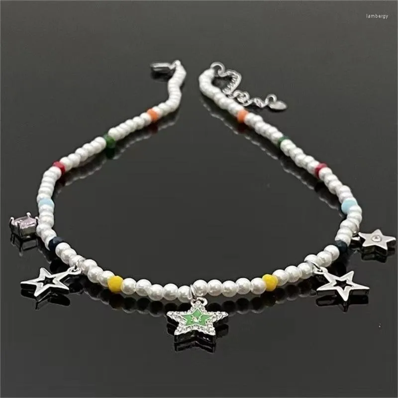 Choker Ocean Star Ins Koude Wind Imitatie Parels Ketting Vrouwelijke Hip Hop Trui Keten Cool Sleutelbeen Accessoires