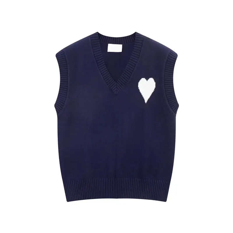 designer sweater tan fashion vest top V neck colorful love letter printing spring autumn college style versatile simple_voghion.com