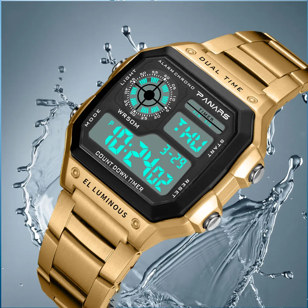 DHgate SYNOKE Business Men 50M Waterproof Stainless Steel Digital Wrist watches Top Brand Luxury Mens Clock Relogio Masculino Wacth Watches