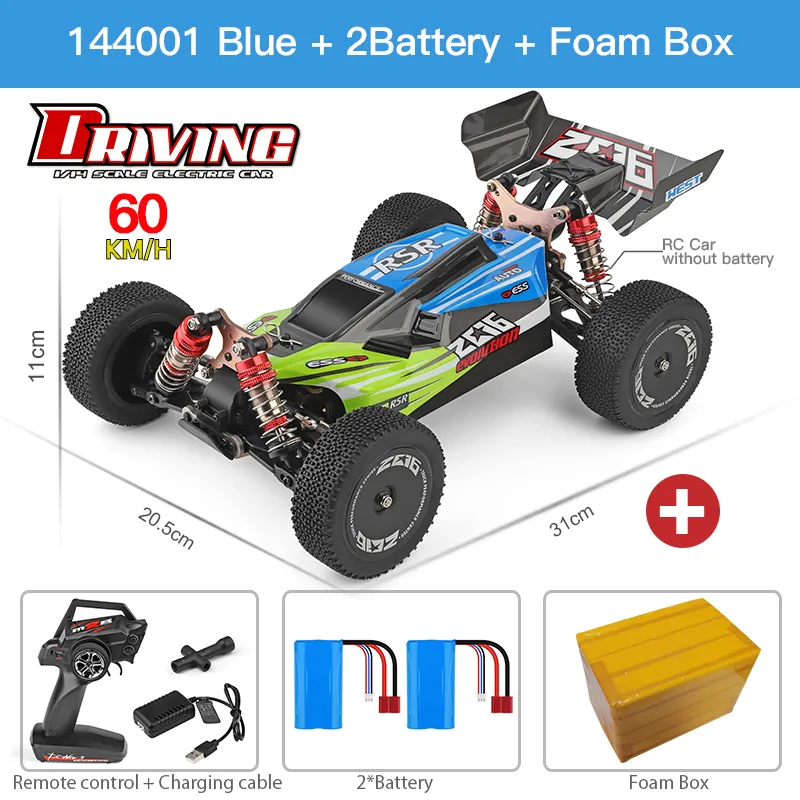 WL-Toys 144001 R/C HI Speed Racing Car 1:14 2.4GHz RTR 4WD 40 Mph Metal  Chassis