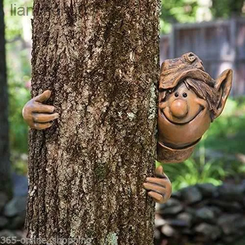 Elf Tree Peeker Ornament Gartendekoration Outdoor Home Decor Yard Garden Decor Dekofigur Miniaturfigur Duendes L230620