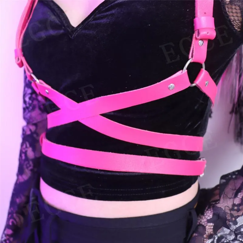 Gürtel Mode Brustgurt Harness Sexy Korsett Pu-leder Körper Bondage Hosenträger Für Frauen Goth Dessous Fetisch Kleidung Mehrere Farbe