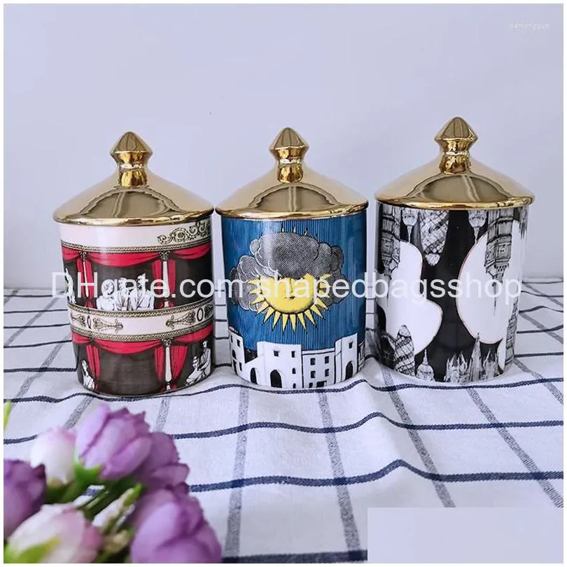Storage Bottles Jars Lady Face Candle Holders Home Decoration Handmade Ceramic Jar Flower Arranging Pots Jewelry Box Retro Human C Dhn2I