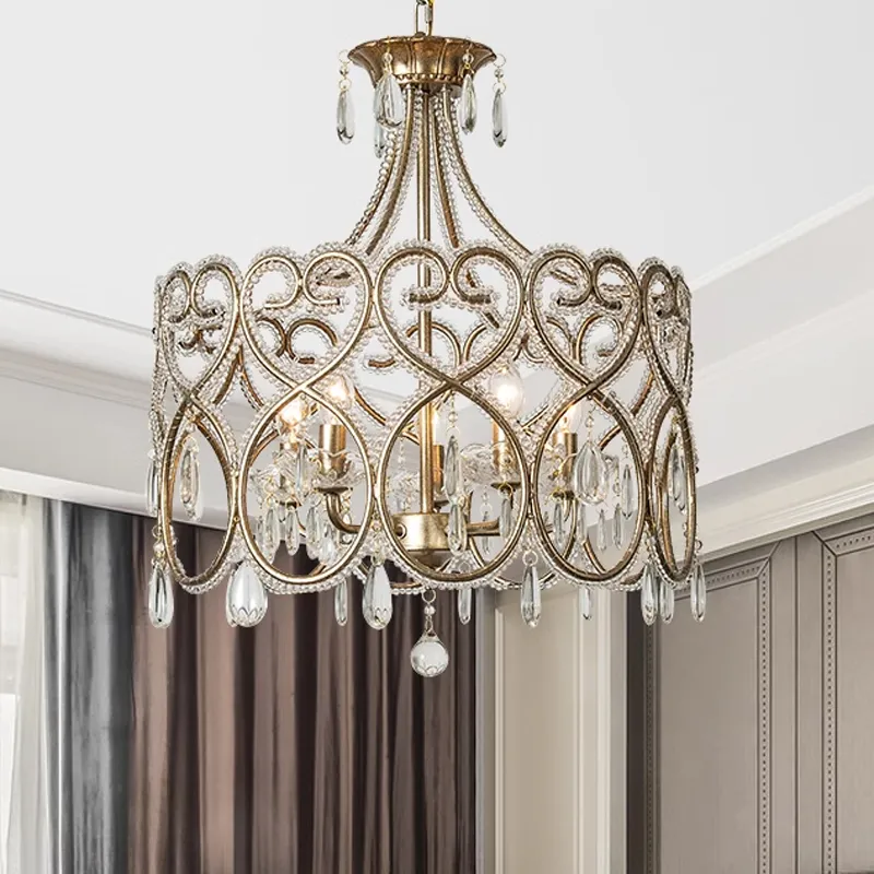 French Princess Crystal Pendant Lamps American Romantic Love Heart Chandelier Pendant Lights Fixture European Luxury Restaurant Living Room Bedroom Lamparas