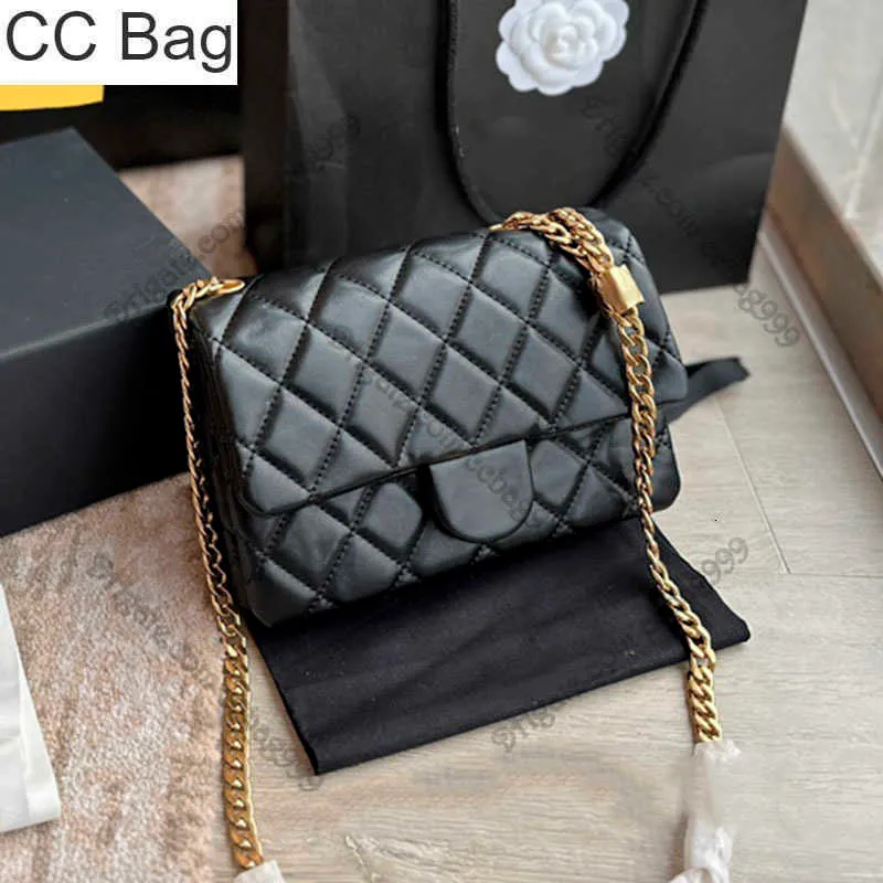 CC Bag 22K French Womens Flap Designer Crossbody Bag Quilted Black Diamond Pattern Square Shoulder Bags Goldtone Metal Hardware Multi Pochette Sacoche Handtassen 22c