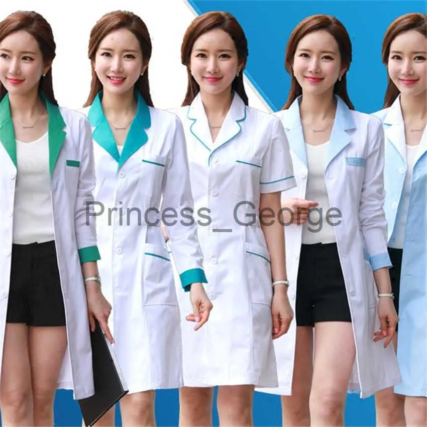 Others Apparel 2023 Womens Lab Coat Fashion Medical Uniforms Long Jacket With Side Belts Short Sleevelong Sleeve Workwear Pharmacy White Coat X0711 From 18 29 DHgate
