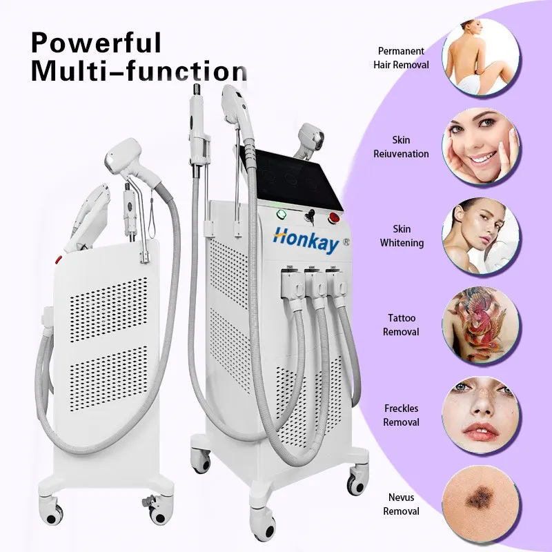 Aesthetic Salon Use 3 In 1 Fast Ipl Laser Hair Removal and Nd Yag Laser Tattoo Removal 808nm Diode Laser Permanent Hair Removal Machine Ipl laser nd yag laser 808nm diode laser hair removal machine - Honkay tattoo removal machine,ipl laser hair removal,nd yag laser,hair removal device,hair removal