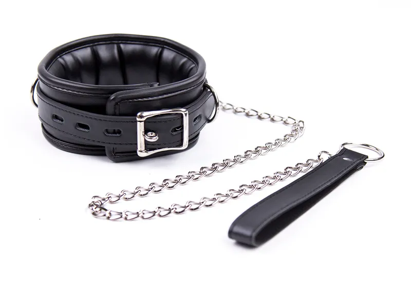 Læder Og Jern Kæde Link Svamp Fyld Bdsm Slave Halsbånd Kvinder Bondage Krave Sexlegetøj Til_voghion.com