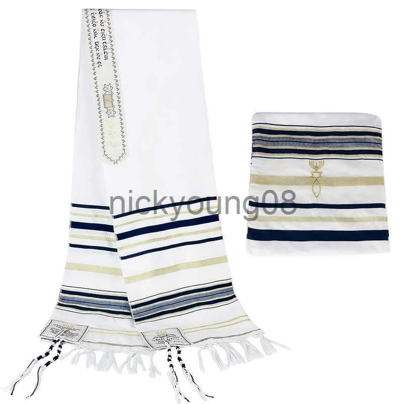 Xales Novo Messiânico Je Tallit Israel Cachecol de Oração com Bolsa Talis para Homens e Mulheres 180*50cm x0711