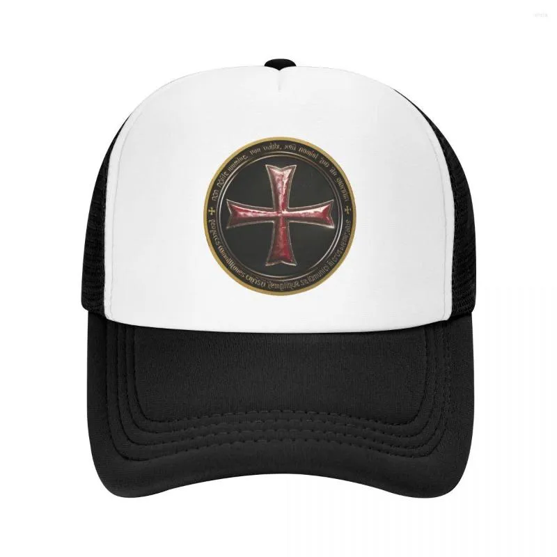 Bonés Bola Clássico Templar Crusader Cross Shield Boné De Beisebol Para Mulheres Homens Ajustável Cavaleiros Chapéu Caminhoneiro Ao Ar Livre