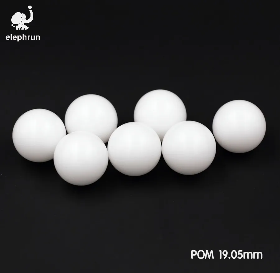 Bolas sólidas de plástico Delrin (POM)/Celcon de 3/4'' (19,05 mm) para componentes de válvulas, cojinetes de baja carga, aplicación de gas/agua