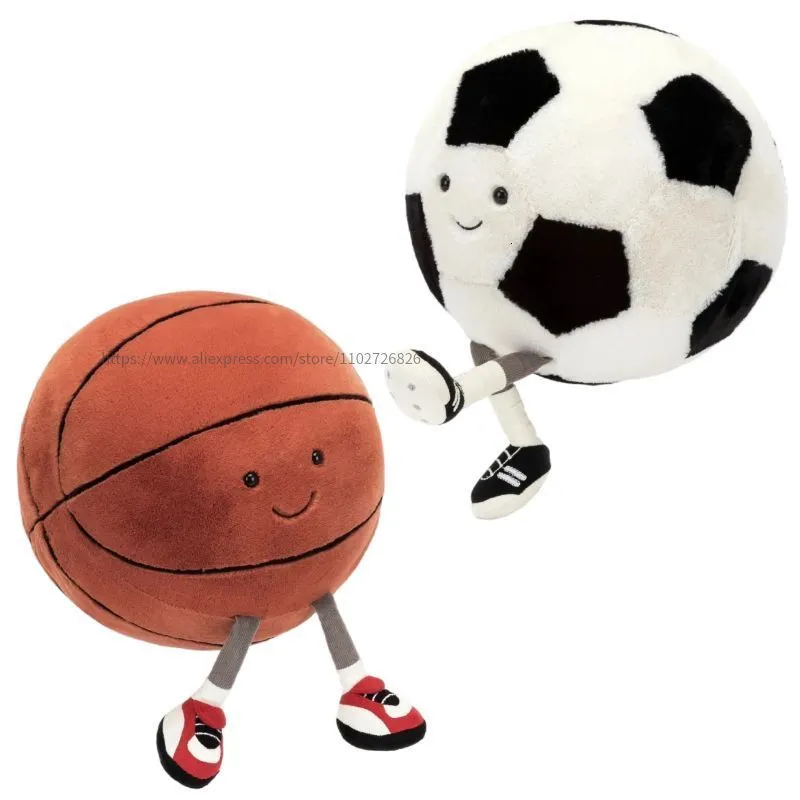 Bonecas de pelúcia Smile Basketball Toy Cute Ball Plushie Pillow Car Home Football Doll Smiley Vent Throw Decoração interna criativa 230710