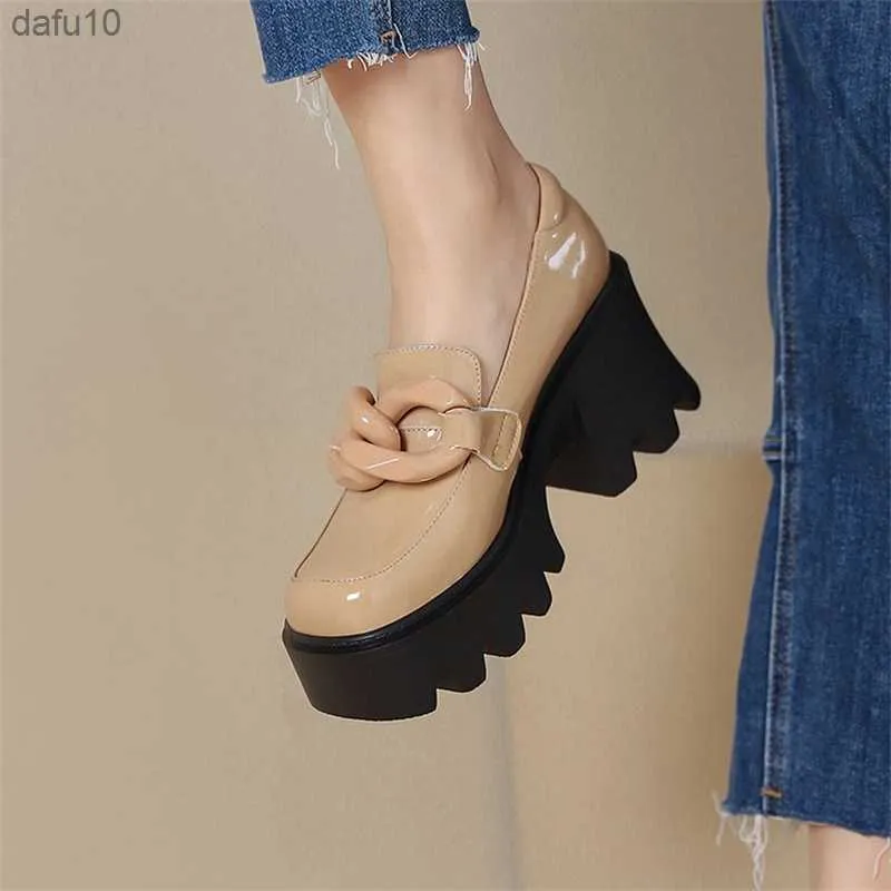 Shoes for Women 2022 Spring Autumn New High-heeled Water Table Metal Decoration Solid Color Single Shoes Women Zapatos De Mujer L230704