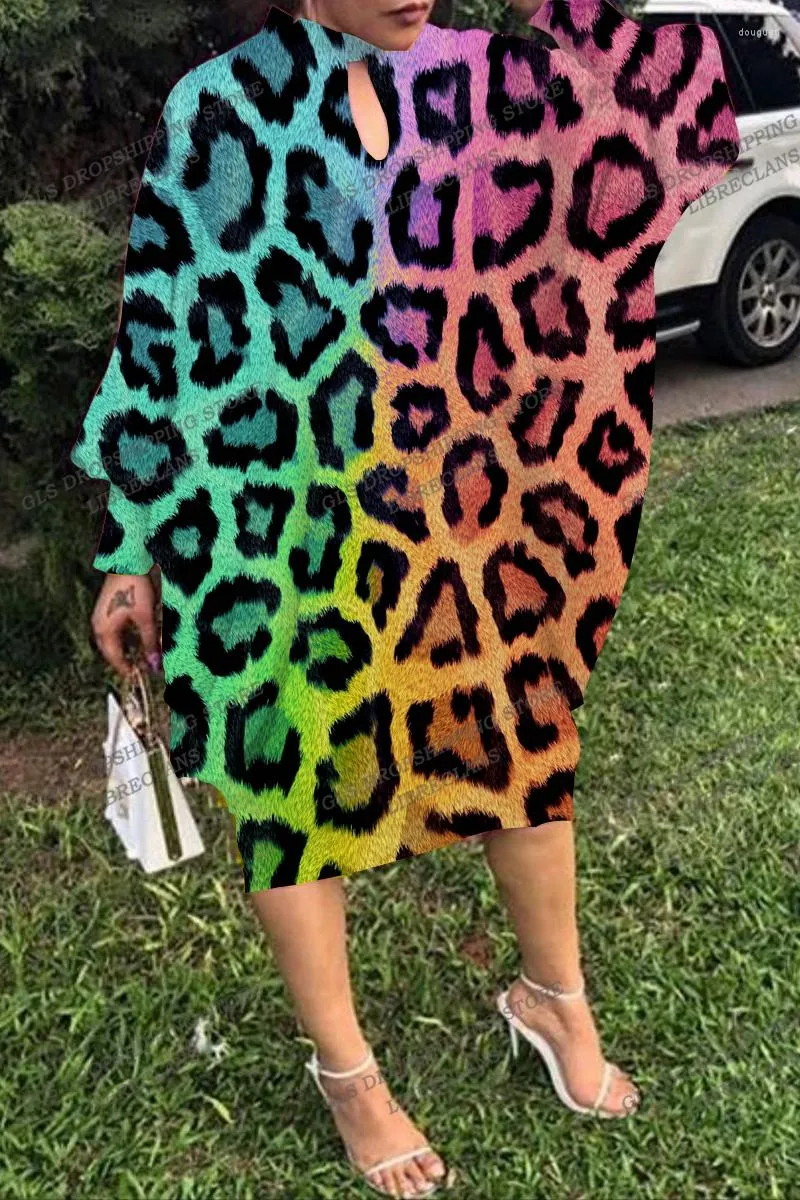 Casual Jurken Zomer Sexy Luipaard Jurk Lange Mouw Feestavond Vrouwen Mode Losse Afrikaanse Max Oversized Zonnejurk Meisje