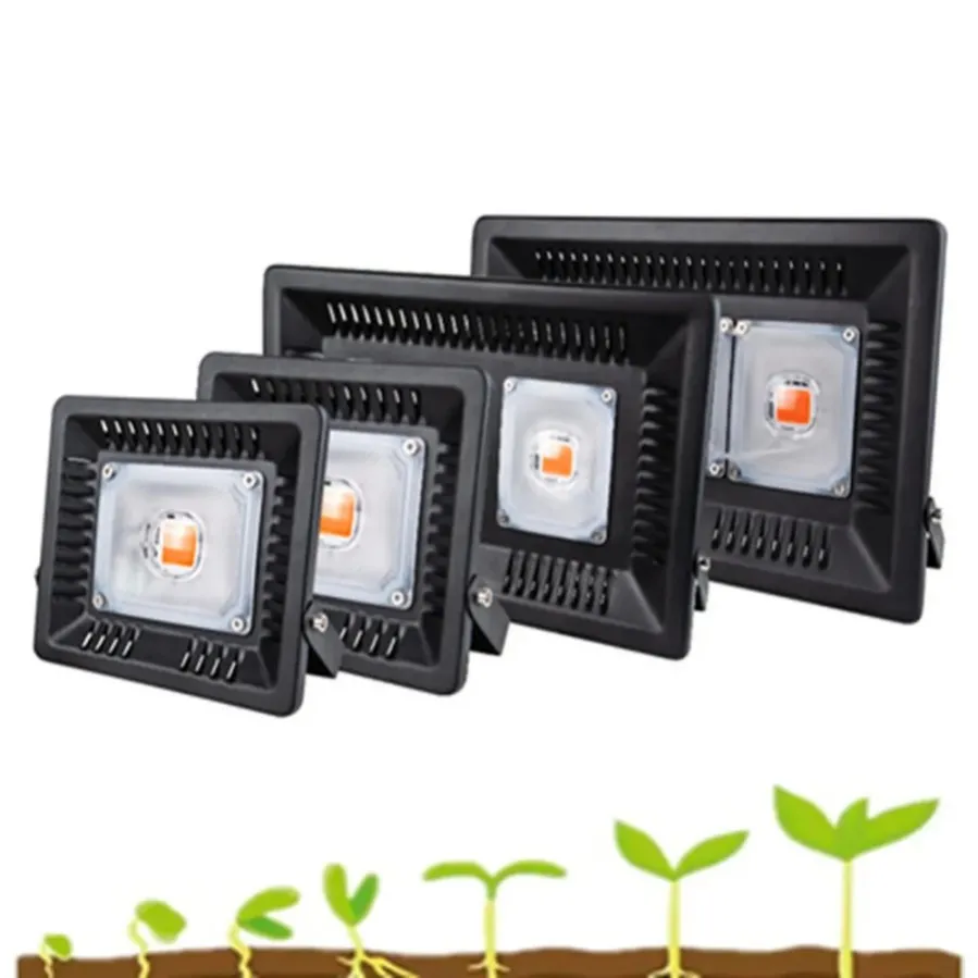 Grow Light Full Spectrum 100W 200W 300W Waterproof IP67 COB LED Plant Lamp for Indoor Hydroponic Greenhouse Veg Bloom Stage