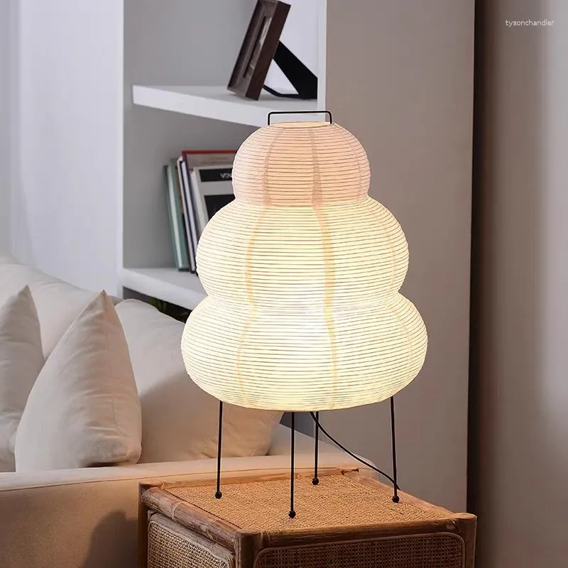 Lampade da terra Lampada in carta di riso giapponese LED 6000K Dimmerazione Lettura 3 colori Luce notturna Treppiede per comodino Decorazioni per la casa