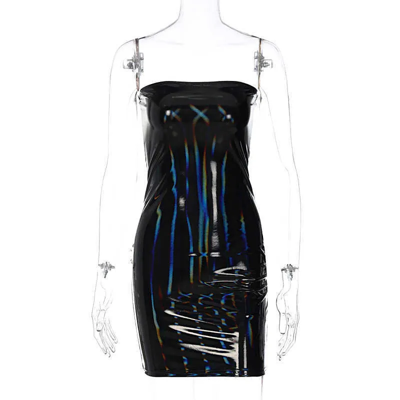 Mini Prom Dress Faux Leather Strapless Rainbow Patchwork Slim Above Knee  for Women 18-24 Winter from Dhgate Urban Sexy Dresses - price 10.65