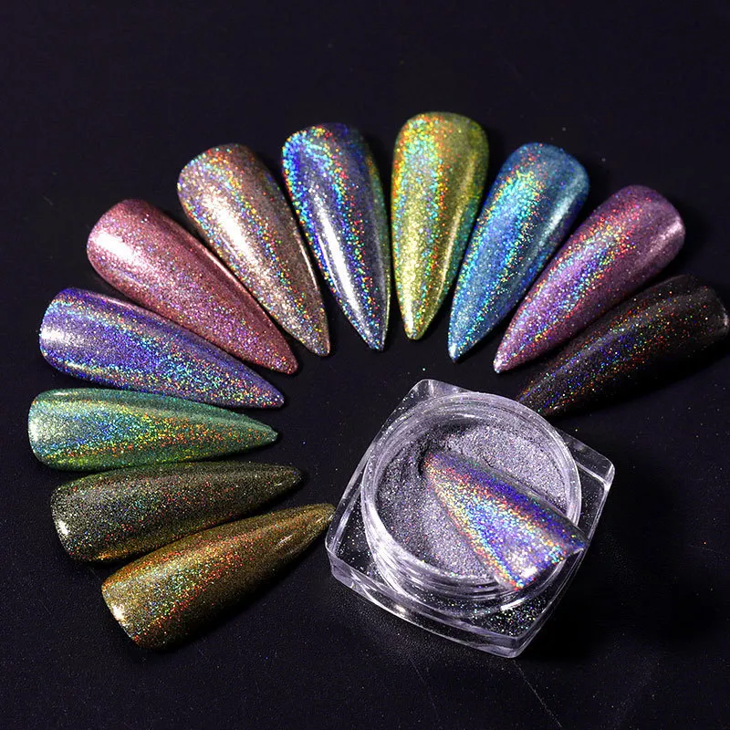 Holographic Glitter Acrylic Nail Powder Kit With Glitter, Silver