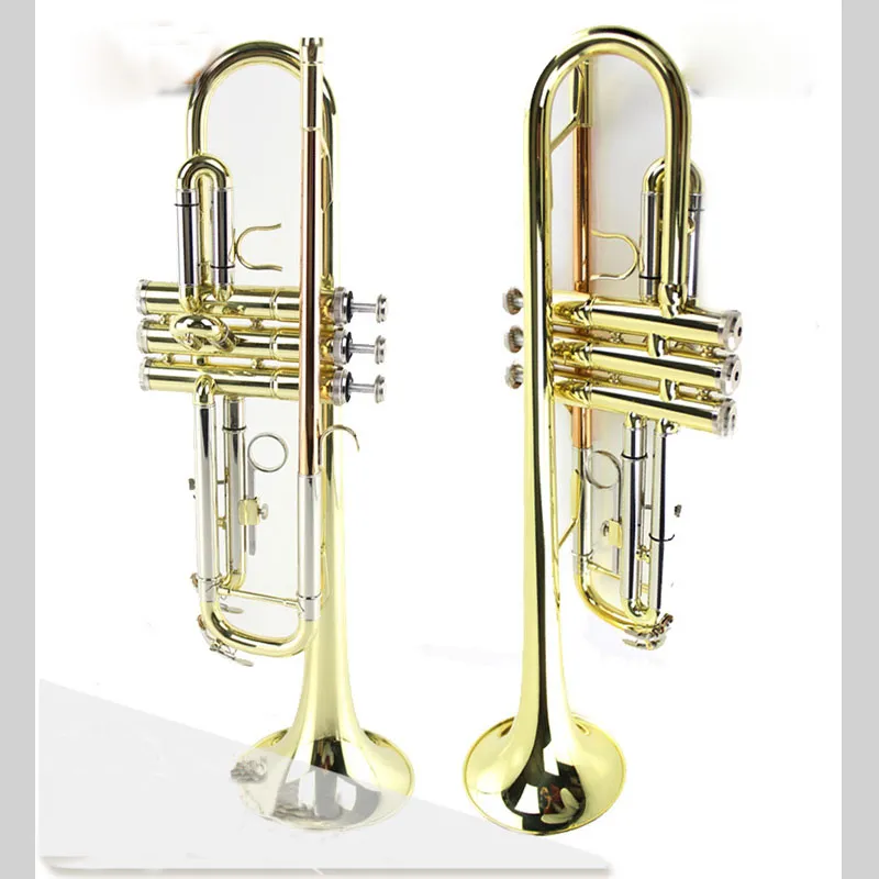 Высококачественный инструмент BB B Bb Flat Trumpet Mtr-140 Тритоновый инструмент с твердым корпусом, мундштуком, тканью и перчатками, тремя цветами и золотой лакированной отделкой