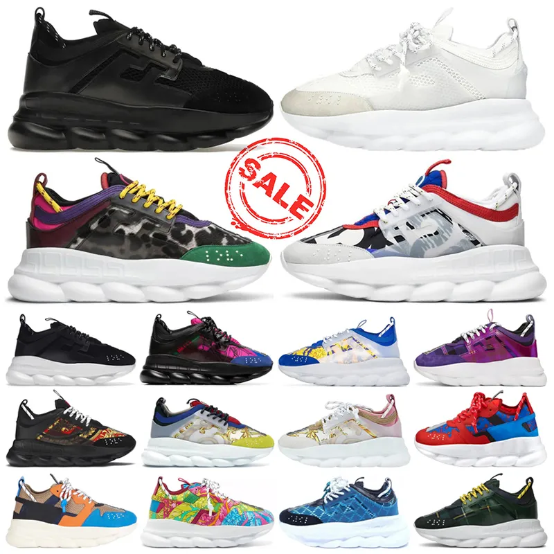 Chain Reaction zapatos de diseño para hombres, mujeres, zapatillas de plataforma, Rubber Suede Triple Black White Bluette Red para hombre, zapatillas de deporte casuales de lujo Plate-forme