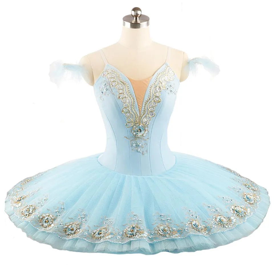 Бледно -голубое балетное пачка для девочек профессиональное пачка балет костюм для взрослых классические блинные платья для женщин.
