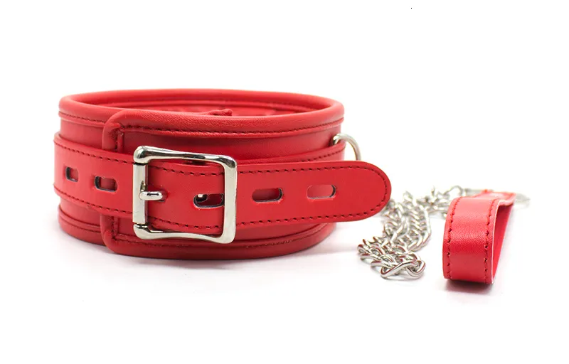 Læder Og Jern Kæde Link Svamp Fyld Bdsm Slave Halsbånd Kvinder Bondage Krave Sexlegetøj Til_voghion.com