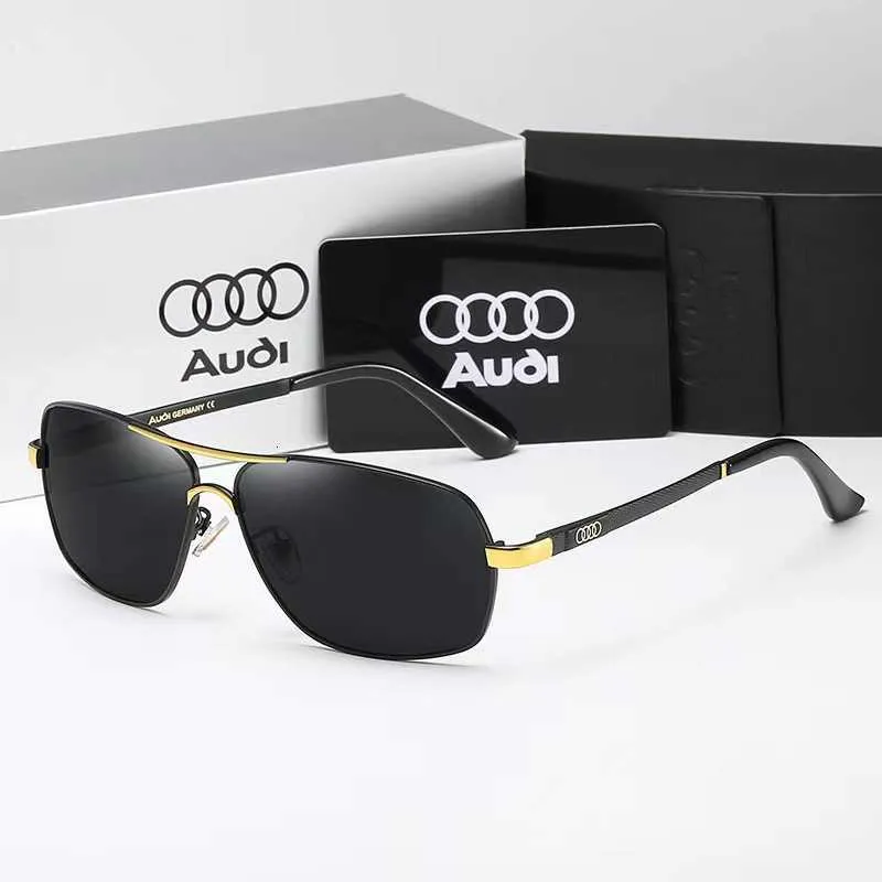 Fashion Audi top solglasögon box herr polariserade nya personlighetsglasögon högupplösta körspeglar 557 med logotyp