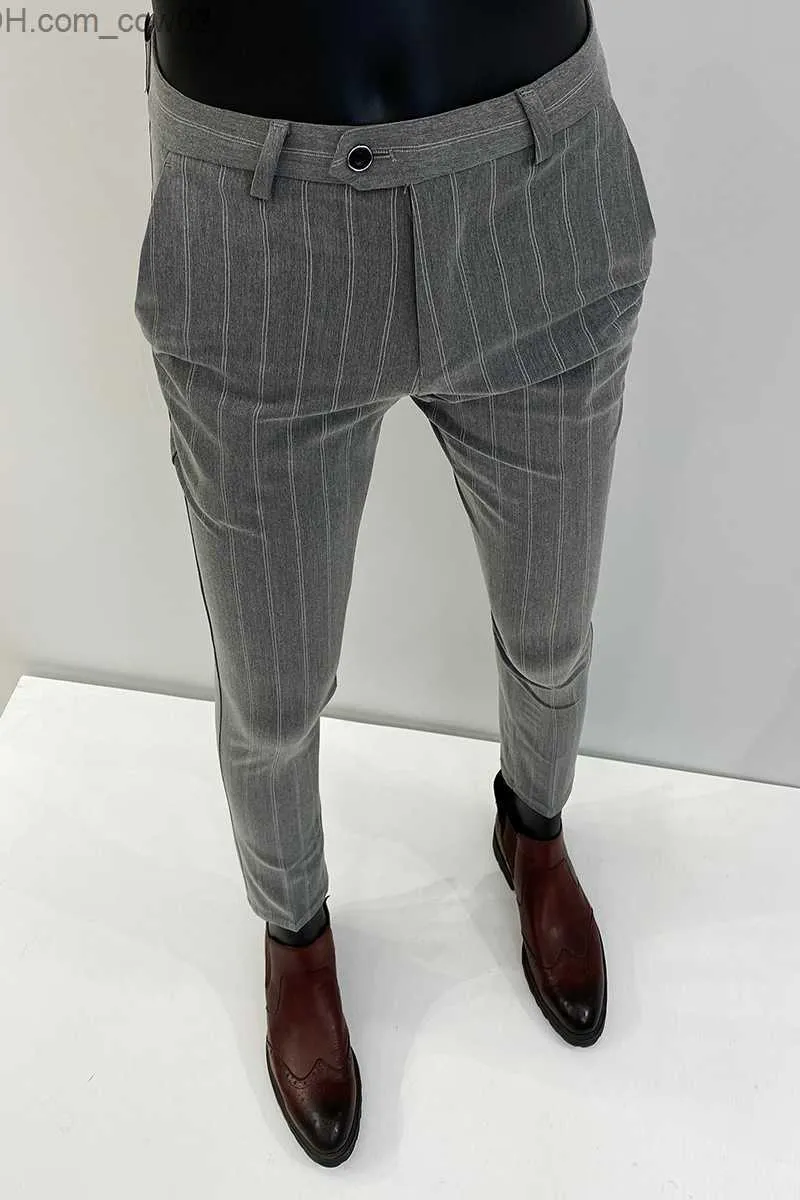 Pantalons pour hommes Pantalons formels à rayures classiques pour hommes Business Office Pantalons sociaux de haute qualité pour hommes Slim Fit Formal Party Set Z230713